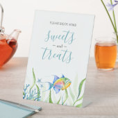 熱帯魚の赤ちゃんシャワーデザートテーブルトップサイン 台座サイン (インサイチュ)