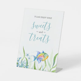 熱帯魚の赤ちゃんシャワーデザートテーブルトップサイン 台座サイン