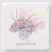 熱帯魚ふぐ石コースター ストーンコースター (正面)