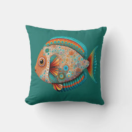 熱帯魚アボリジナル美術スタイル クッション