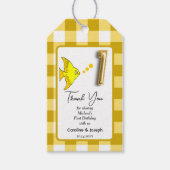 熱帯魚イエロージンガム誕生日感謝してい ギフトタグ (正面)