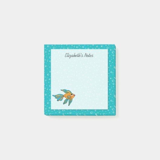 熱帯魚オレンジと青パーソナライズされた3 x 3 ポストイット (正面)