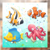 熱帯魚カラフルの子ども ウィンドウサイン (シート2)