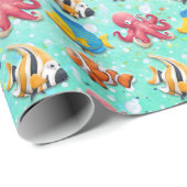 熱帯魚カラフルの子ども ラッピングペーパー (ロールコーナー)