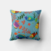 熱帯魚カラフルの水中パターン クッション (裏面)