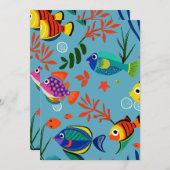 熱帯魚カラフルの水中パターン シーズンカード (正面/裏面)