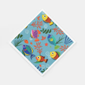 熱帯魚カラフルの水中パターン スタンダードランチョンナプキン (角)