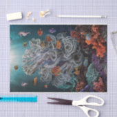 熱帯魚カラフルの珊瑚礁像 薄葉紙 (クラフト)