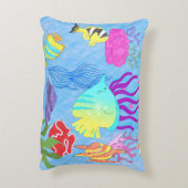 熱帯魚カラフルサンゴ水中海 アクセントクッション (裏面(縦))