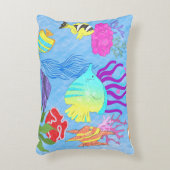 熱帯魚カラフルサンゴ水中海 アクセントクッション (正面(垂直))
