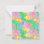 熱帯魚カラフル型ギフト囲い ノートカード (裏面)