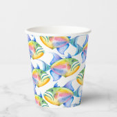 熱帯魚カラフル型紙カップ 紙コップ (正面)