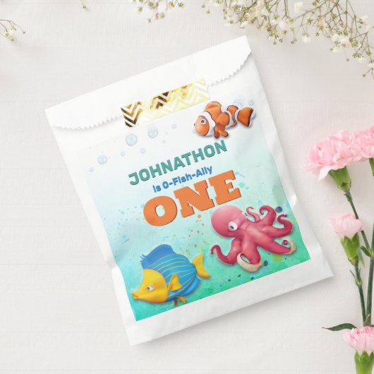 熱帯魚カラフル子供の誕生日 フェイバーバッグ (封をした状態)