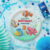 熱帯魚カラフル子供の誕生日 ペーパープレート (パーティー)