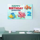 熱帯魚カラフル子供の誕生日 横断幕 (トレードショー)