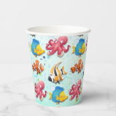 熱帯魚カラフル子供の誕生日 紙コップ (裏面)