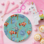 熱帯魚カラフル模様 ペーパープレート (パーティー)