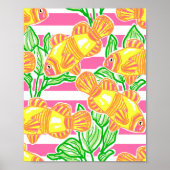 熱帯魚カラフル模様 ポスター (正面)