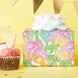 熱帯魚カラフル模様 ラッピングペーパー