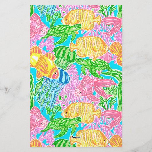 熱帯魚カラフル模様 便箋 (裏面)