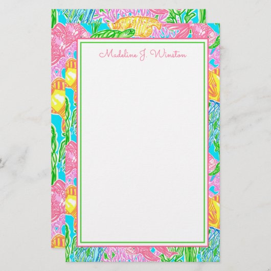 熱帯魚カラフル模様 便箋 (正面/裏面)