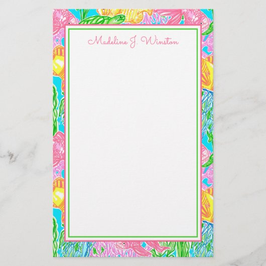 熱帯魚カラフル模様 便箋 (正面)