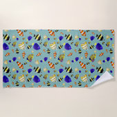熱帯魚カラフル類 ビーチタオル (正面)
