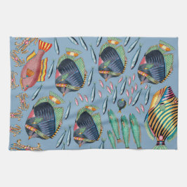 熱帯魚サンゴ礁 キッチンタオル