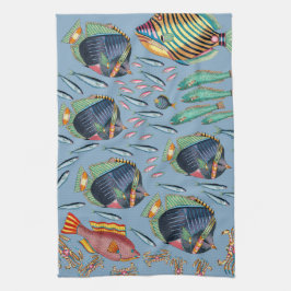 熱帯魚サンゴ礁 キッチンタオル