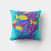 熱帯魚シームレスパターン クッション (正面)