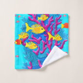 熱帯魚シームレスパターン バスタオルセット (ウォッシュタオル)