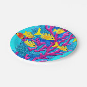 熱帯魚シームレスパターン ペーパープレート (アングル)