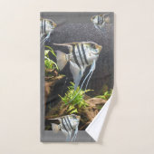 熱帯魚ストライプの風呂タオルセット バスタオルセット (ハンドタオル)