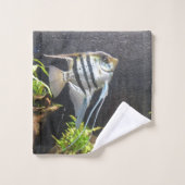 熱帯魚ストライプの風呂タオルセット バスタオルセット (ウォッシュタオル)