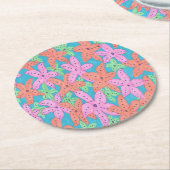 熱帯魚パターン ラウンドペーパーコースター (アングル)