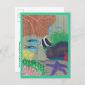 熱帯魚パーティの招待状はがき インビテーションポストカード (正面/裏面)