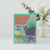 熱帯魚パーティの招待状はがき インビテーションポストカード (スタンド正面)