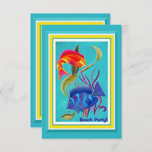 熱帯魚ビーチパーティーカスタマイズイベント 招待状 (正面/裏面)