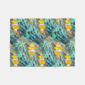 熱帯魚ビーチ海フリースブランケット フリースブランケット (正面(横))