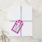 熱帯魚ピンクジンガム誕生日感謝してい ギフトタグ (より糸付き)