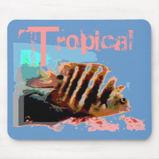 熱帯魚ピンクブルー マウスパッド (正面)