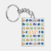 熱帯魚フォトスクエア(両面)キーチェーン キーホルダー (正面左)