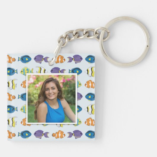 熱帯魚フォトスクエア（両面）キーチェーン キーホルダー (裏面)