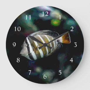 熱帯魚水中水中競技デザイン ラージ壁時計