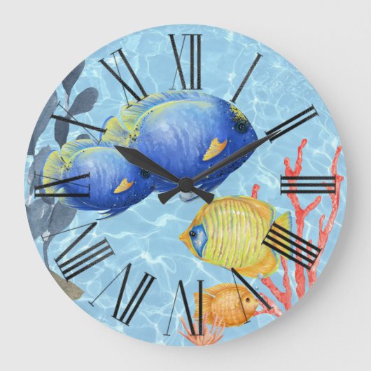 熱帯魚水族館 ラージ壁時計 (正面)
