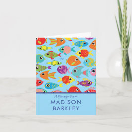熱帯魚水槽かわいい子供のステーショナリーカード ノートカード