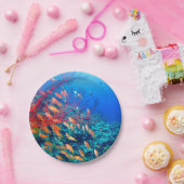 熱帯魚海底珊瑚礁 ペーパープレート (パーティー)