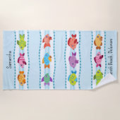 熱帯魚海波 ビーチタオル (正面)