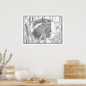 熱帯魚海洋生物DIYカラーリングポスター ポスター (キッチン)