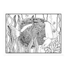 熱帯魚海洋生物DIYカラーリングポスター